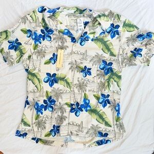 Tommy Bahama Blue and Green Floral Shirt